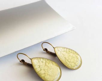 Bronze drop earrings, earrings, dangle earrings honey, vintage bronze jewelry, earrings yellow gold