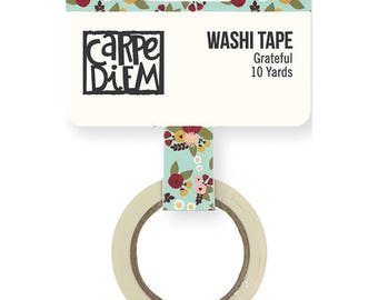 Floral Washi Tape, Grateful, Simpler Stories, Vintage Blessings collection, Carpe Diem, Washi Tape, Autumn washi tape, Fall washi Tape