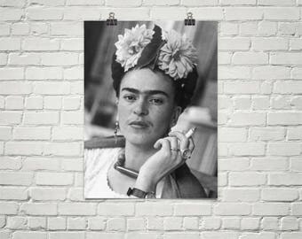 Frida Kahlo Poster - Bohemian Wall Art - Frida Kahlo Art - Frida Kahlo Print - Frida Kahlo Photograph -Premium Semi-Gloss Photo Paper Poster