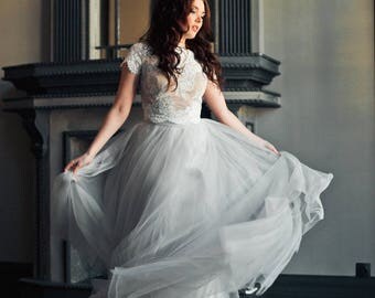 Two Piece Wedding Dress,Alternative Wedding Dress,Wedding crop top,lace crop top,crop top wedding dress,crop top, wedding dress,bridal gowns
