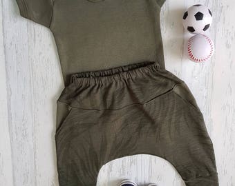 baby boy, boys clothes, boys outfit, khaki boys outfit, baby pants, baby bodysuit, baby boy clothing set