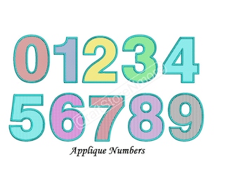 Numbers Applique Design - Applique Numbers Embroidery Design - 3,4,5 inch size instant download