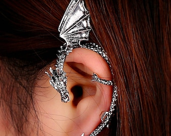 Silver Dragon Ear Cuff