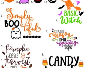 Halloween Mickey Minnie Decal trick or treat bucket candy inspector simply magic band, boo tiful ghost basic witch sticker candy corn