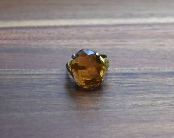 Vintage Sarah Coventry, Faux Topaz Adjustable Ring