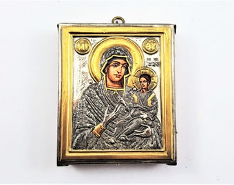 Silver Mary Mother of God Icon