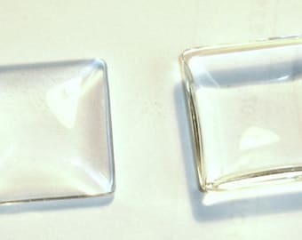 Square 25mm x 25mm magnifying glass cabochon