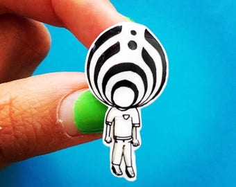 Bassnectar Pin - Basshead Hat Pin - Electric Forest - EDM - Festival Pins - Rave Accessories - Plastic Brooch - Shrink Plastic Mens Pin