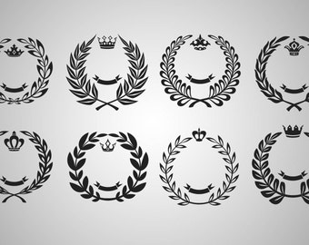 Leaf wreath svg / laurel wreaths clipart / leaf circle / digital / instant download