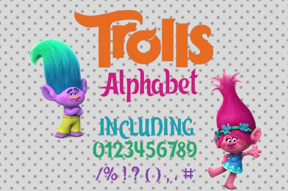 Download Trolls font Font Svg Trolls alphabet Silhouette studio