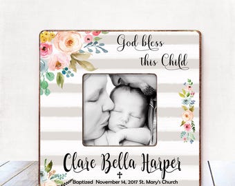 Baptism Gift GIRL Christening Gift GIRL Personalized Picture Frame Baptism Gift for Goddaughter Gift Goddaughter Baptism Gift Christening 36