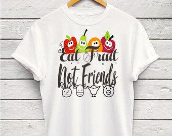 Eat Fruit Not Friend - T-Shirt Donna Vegana Con Stampo Resistente E Morbida