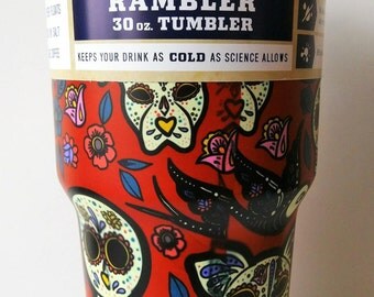Set Di 4 Sottobicchieri Per Bevande Sugar Skulls - Finitura Lucida Con Retro In Sughero - 9,5 X 9,5 Cm - Regalo Divertente Per Ragazze, Mamme E Sorelle