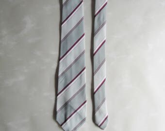 Vintage Grey and Burgandy Striped Tie by Favoruite Ties, Mens Ties, Mens Vintage Fashion, Neckties, Neckwear