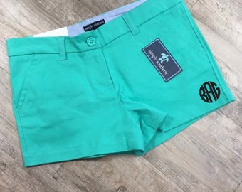 Mint Green Shorts Simply Southern Monogrammed Shorts Personalized Shorts Summer Shorts Beach Wear Vacation