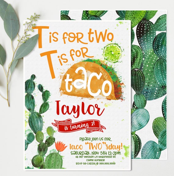 Taco Twosday Birthday Invitations 10