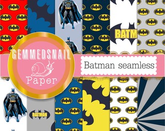 Batman digital paper. Seamless and tileable batman papers, 12 papers altogether