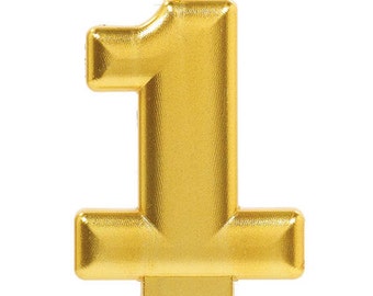 GOLD CAKE CANDLES / numbers 0-9 / cake candles / gold candles / metallic candles / number candles / cake topper / birthday / anniversary /