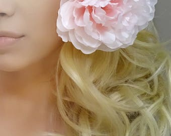 Pale Pink Hair Flower, Hair Flower, Pink Hair Accessory, Hair Clip, Pink Hair Flower
