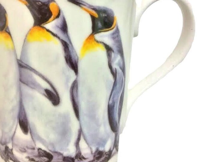 King Penguin Bone China Coffee Mug, Vintage Sea Life Coffee Cup, Falkland Islands, Unique Souvenir Mug, Gift