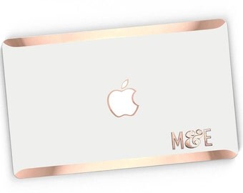 Stikē - Embossed Rose Gold Monogram Decal - Add a Touch of Personality and glamour for your Macbook - Platinum Edition - Stike