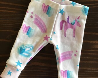 Unicorn Leggings in Organic Cotton for Babies and Kids