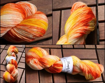 Hand dyed sock yarn Merino nylon blend superwash, Sunshine Reggae