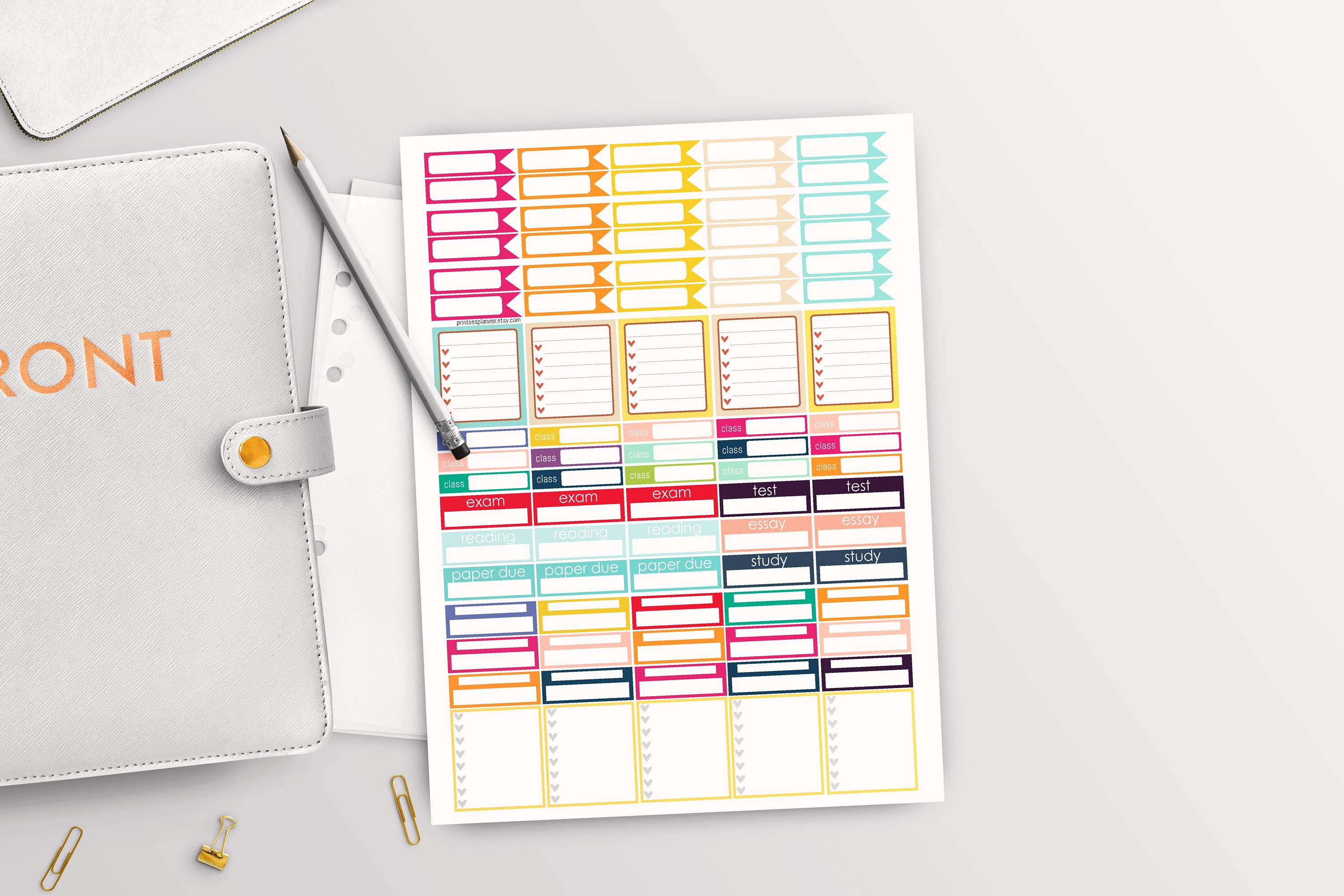 Download College Planner Stickers Daily Planner Student Planner