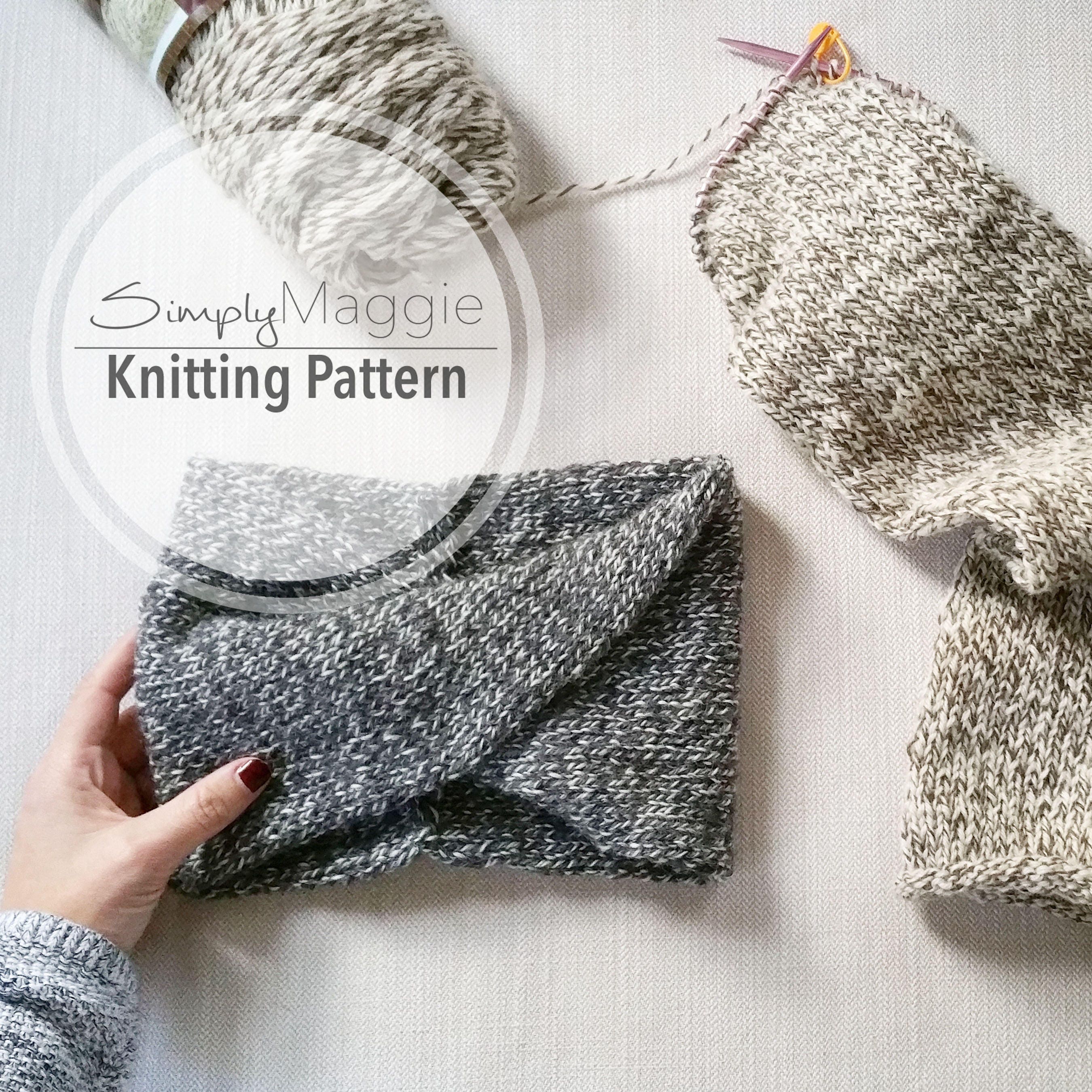 Knitting Pattern // Double-Knit Twisted Turban Headband