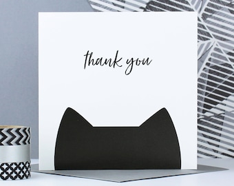 Thank you card, Cat card, thanks, crazy cat lady, cat gift