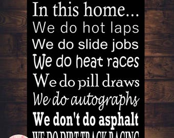 DIRT TRACK Racing MAN Cave Art Print Canvas
