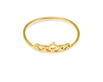 Princess Crown Ring, Tiara Ring, Princess Tiara Ring, Crown Promise Ring, Crown Engagement Ring, Queen Crown Ring, Gold Plated Jewelry
