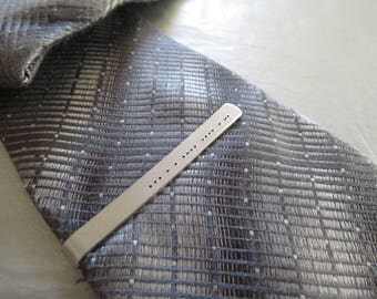 Hand Stamped Morse Code Personalized Tie Clip. Mens Wedding Party Gift. Custom Tie Accessories. Groomsman Tie Bar Present. Navalman Gift.