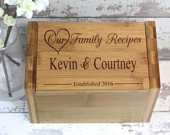 Wood Recipe Box, Recipe Box, Meal Planner, Personalized Gifts, Wedding Shower Gift, Recipe Box Wood, Recipe Organizer, Wedding Gift, Gift