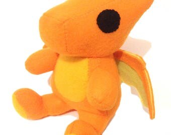 Handmade Charizard Plush, Unofficial Handmade Item, Pokemon Plush, Charizard Chibi Plush, Dragon Stuffed Doll, Orange Dragon Plush