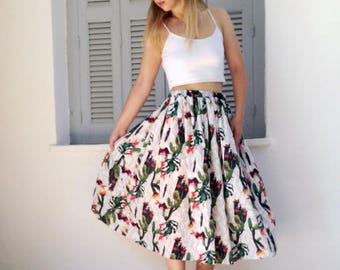 Printed full skirt,midi full skirt,summer full skirt,cute midi skirt,cute print skirt,printed skirt,fashion skirt,womens fashion,skirt,midi