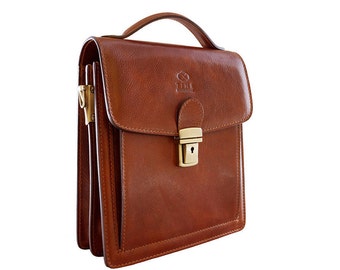 Mens Leather Briefcase, Leather Bag, Leather Messenger Bag, Brown Leather Bag, Leather Shoulder Bag, Leather Satchel, Man Bag - Walden