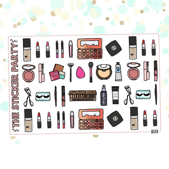 DE001 Makeup  Planner Stickers 