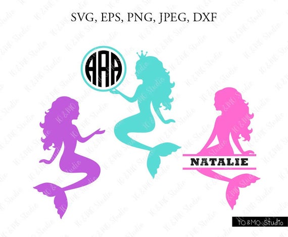 Mermaid SVG Mermaid Monogram Svg Cute Mermaid Svg Mermaid