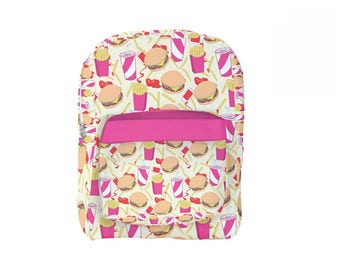 Burger Backpack Fast Food Leggings Junk Food Backpack Fries Soda Burgers *MTO, Month*