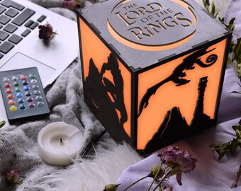 Lord of the rings, Wooden night light, Geeky gifts, Tolkien decor, Hobbit decor, Lord of the rings party, Lord of the rings decor, Lotr art