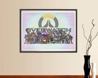 Overwatch Poster, Video Game Poster, wall art, Printable home decor, Digital instant download, Overwatch digital paint, cool kids room decor
