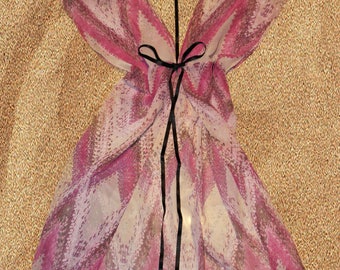 Sheer lingerie beach cover up w harness detail