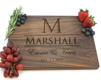 Personalized Cutting Board, Wedding Gift, Custom Cheese Board, Bridal Shower Gift, Gift for Couple, Chopping Board, Realtor Gift, PTCB008