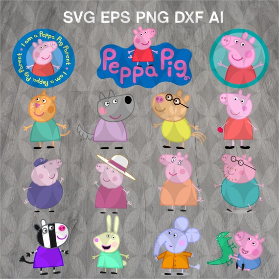 Download Peppa pig svg Vector svg Cut files Peppa pig clipart Eps