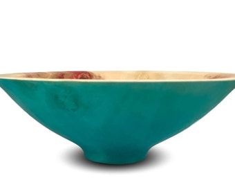 The Blue- Handmade Box Elder Wood Bowl - Blue Bowl