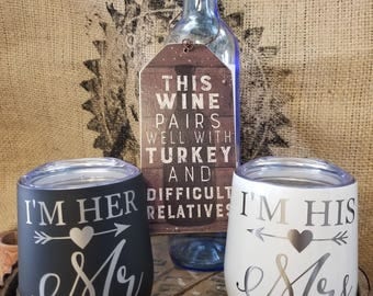 His and Hers, insulated wine, wedding gifts