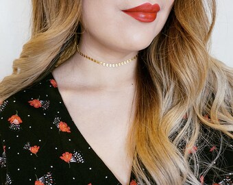 Coin Choker, Gold Coin Choker, Gold Choker, Necklace, Choker, Gold Choker Necklace , Boho Choker, Gold Coin Necklace, Dainty Choker