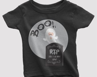 Ghost Halloween Shirt, Ghost Halloween Toddler, Boy Ghost Shirt, Funny Halloween Shirts for Toddlers // Available in Black or White