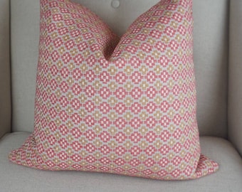 Pink and Gold Chenille Decorative Pillow Cover, Pink Cushion, Gold Throw Pillow, Housewares Decor, Home Living 0097